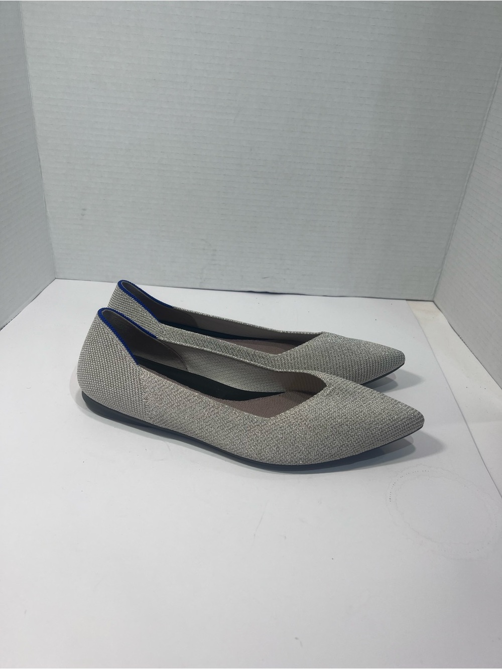 Rothy's Pointed Toe Flats in Light Gray